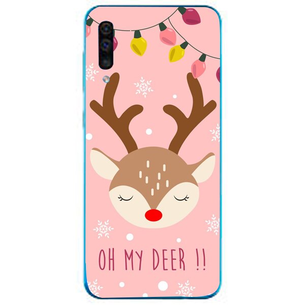 Husa din Silicon, Craciun I Love Pink pentru Samsung Galaxy A50, Multicolor