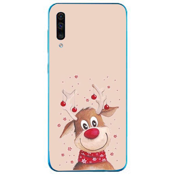 Husa din Silicon, Craciun Happy Rudolph pentru Samsung Galaxy A50, Multicolor