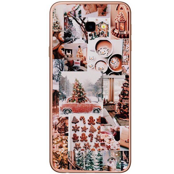 Husa din Silicon, Craciun Happiness pentru Samsung Galaxy J4 Plus, Multicolor
