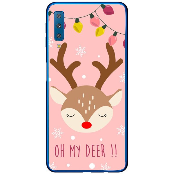 Husa din Silicon, Craciun I Love Pink pentru Samsung Galaxy A7 (2018), Multicolor