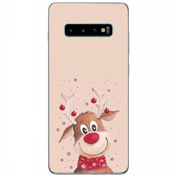 Husa din Silicon, Craciun Happy Rudolph pentru Samsung Galaxy S10, Multicolor