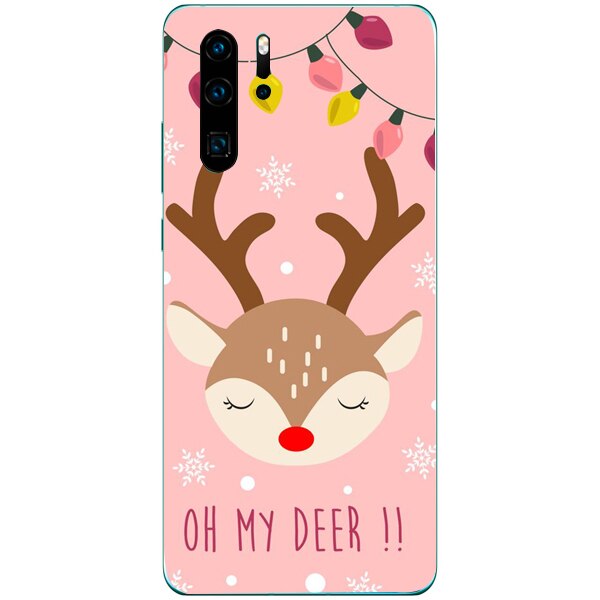 Husa din Silicon, Craciun I Love Pink pentru Huawei P30 Pro, Multicolor