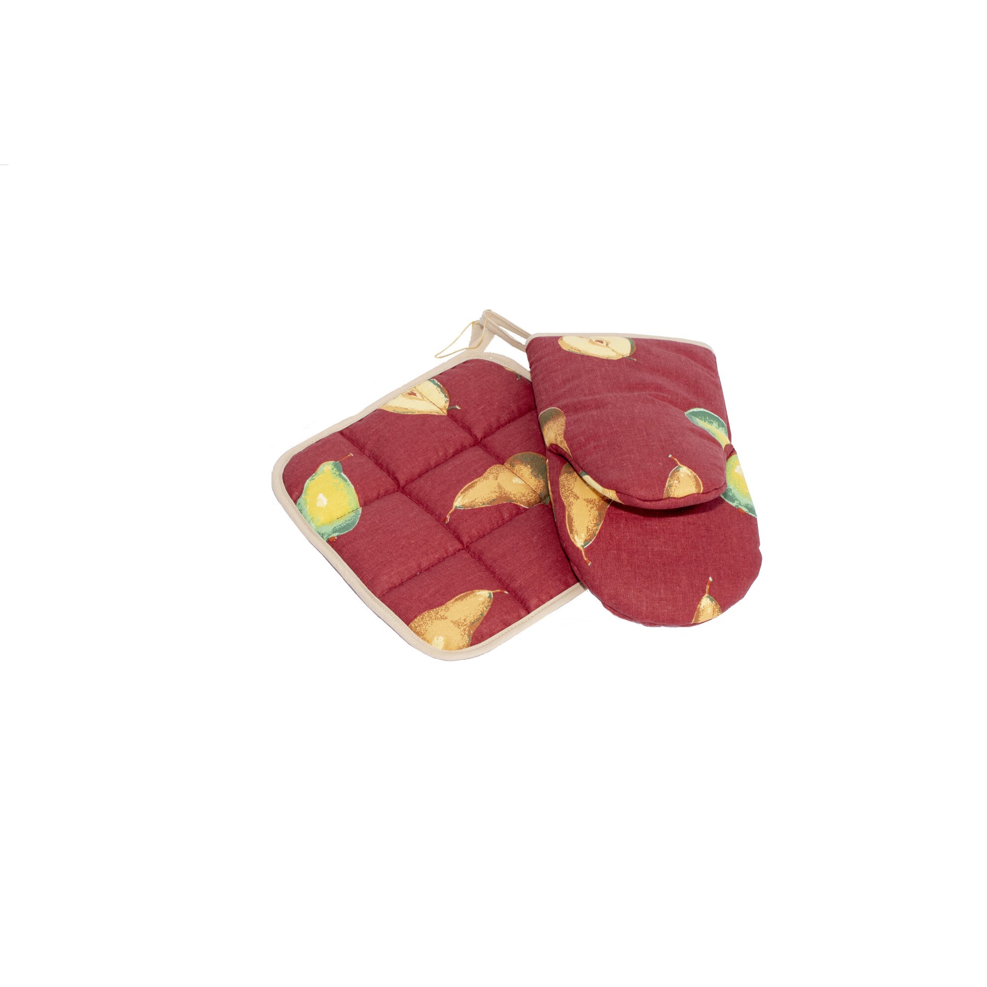 Set bucatarie 2 bucati, Manusa si palmar handmade, Atelier Diversis, imprimeu fructe