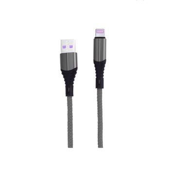 Cablu de incarcare USB la Lightning 8 Pin pentru iPhone, ranforsat, 1m, Gri, BBL1919 Cablu de incarcare USB la Lightning 8 Pin pentru iPhone, ranforsat, 1m, Gri, BBL1919