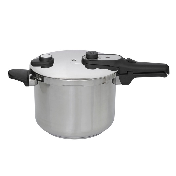 Тенджера под налягане Jata HOLL2228, Капацитет 8 литра, Диаметър 24 см, Неръждаема стомана