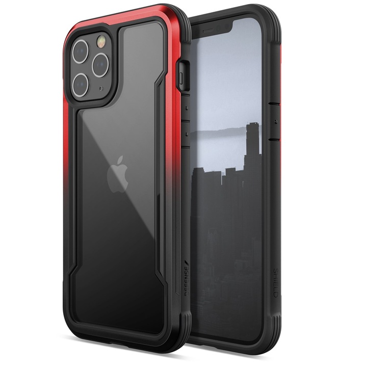 Удароустойчив калъф Raptic Shield за iPhone 12/12 Pro 6.1″, Черно/Червено/Прозрачно