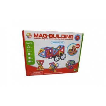 Set de Constructii Magnetice Mag-Building, 36 de piese Set de Constructii Magnetice Mag-Building, 36 de piese