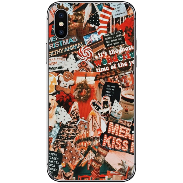 Husa din Silicon, Craciun Kiss Me pentru iPhone X, Multicolor