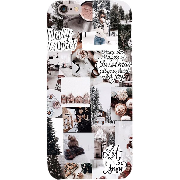 Husa din Silicon, Craciun Let It Snow pentru iPhone 7, Multicolor