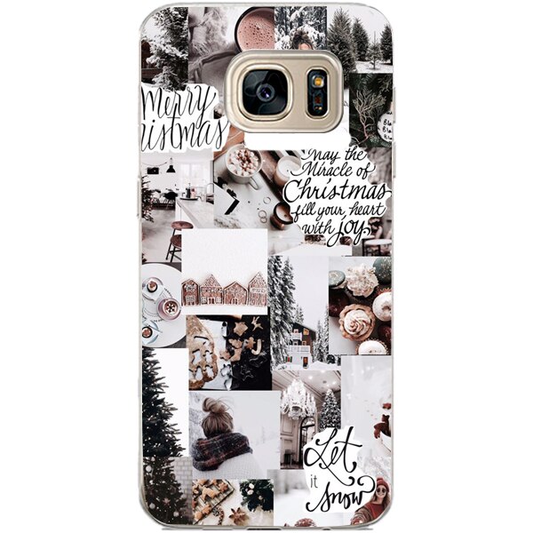 Husa din Silicon, Craciun Let It Snow pentru Samsung Galaxy S7 Edge, Multicolor
