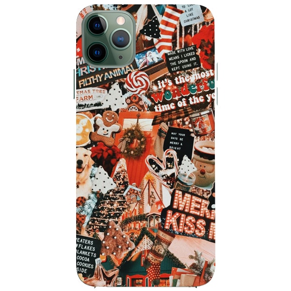 Husa din Silicon, Craciun Kiss Me pentru iPhone 11 Pro Max, Multicolor