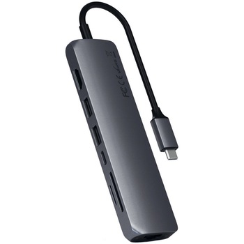 Satechi Aluminium Type-C Slim Multiport (1xHDMI 4K,2x USB-A,1x SD,1x Ethernet) , Space Grey Satechi Aluminium Type-C Slim Multiport (1xHDMI 4K,2x USB-A,1x SD,1x Ethernet) , Space Grey