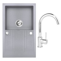 set chiuveta ferro granit 78x48 gri 1 cuva si picurator cu baterie ferro lebada crom imagen 10_0_
0