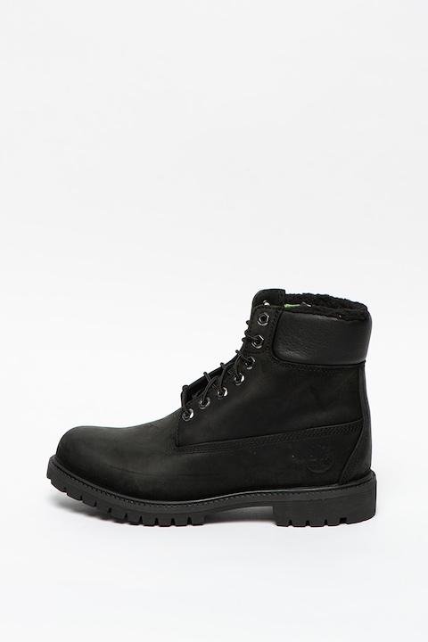 Timberland, Bocanci de piele nabuc Premium, Negru, 10