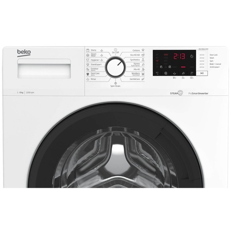 Masina de spalat rufe Beko WUV8612XSW, 8 kg, 1200 RPM, Clasa C, SteamCure, AddXtra, Motor ProSmart Inverter, 55 cm, Alb