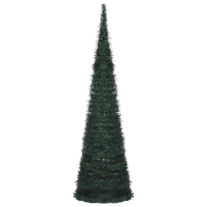 Brad de Craciun with LED String Lights vidaXL, Verde 150 x 150 cm PVC