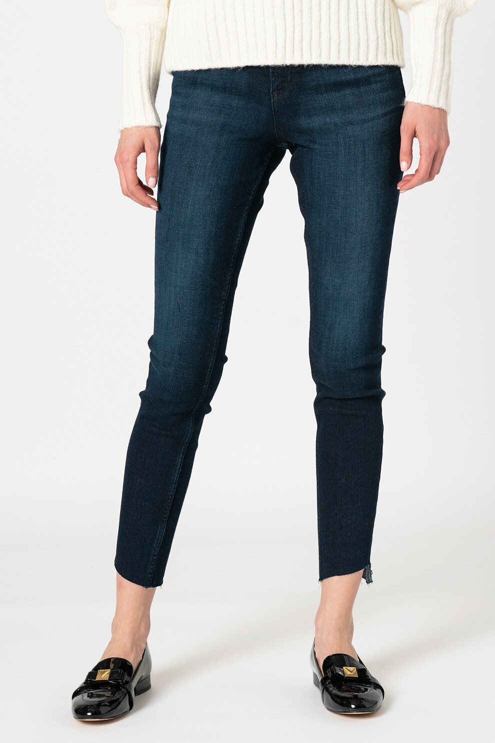 GAP, Blugi crop cu talie inalta, Bleumarin