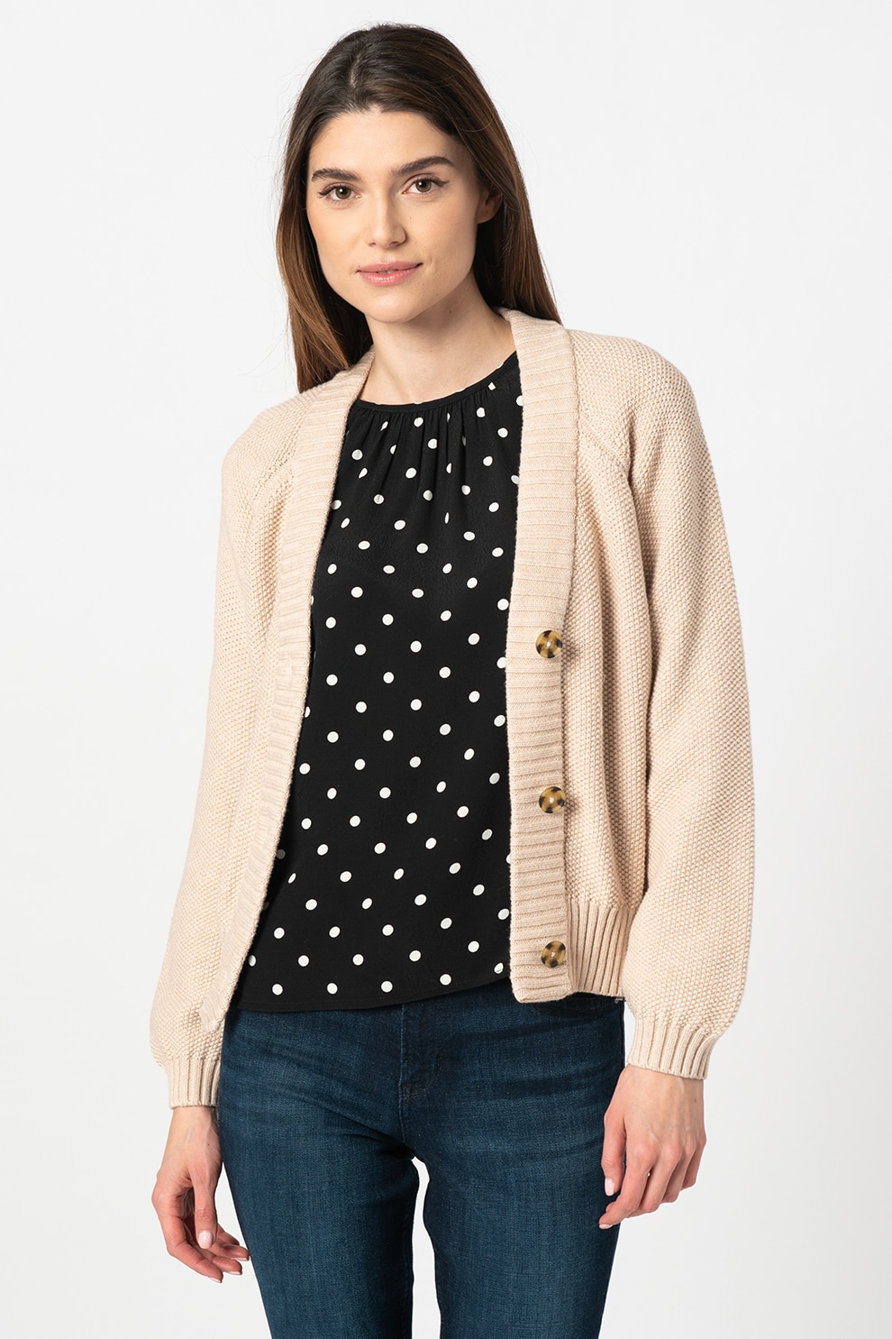 GAP, Cardigan cu maneci raglan, Maro nisip, XL