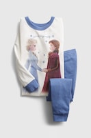 GAP, Pijama cu imprimeu Frozen, Crem/Albastru, 95 CM Standard