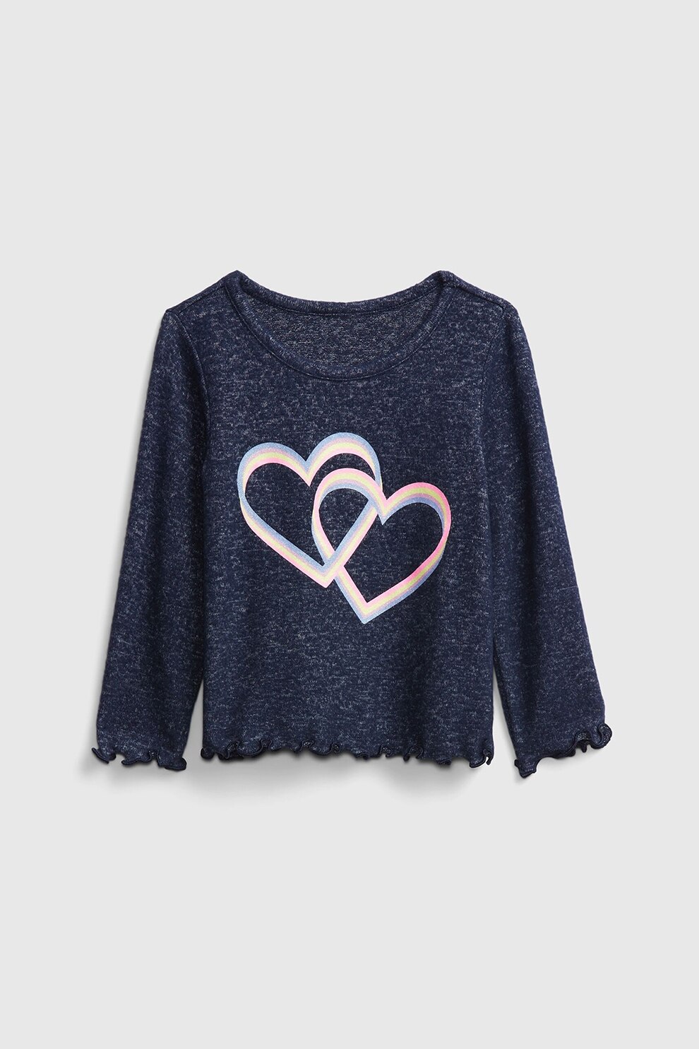 GAP, Bluza de jerseu cu margini cu volane, Bleumarin/Roz/Galben