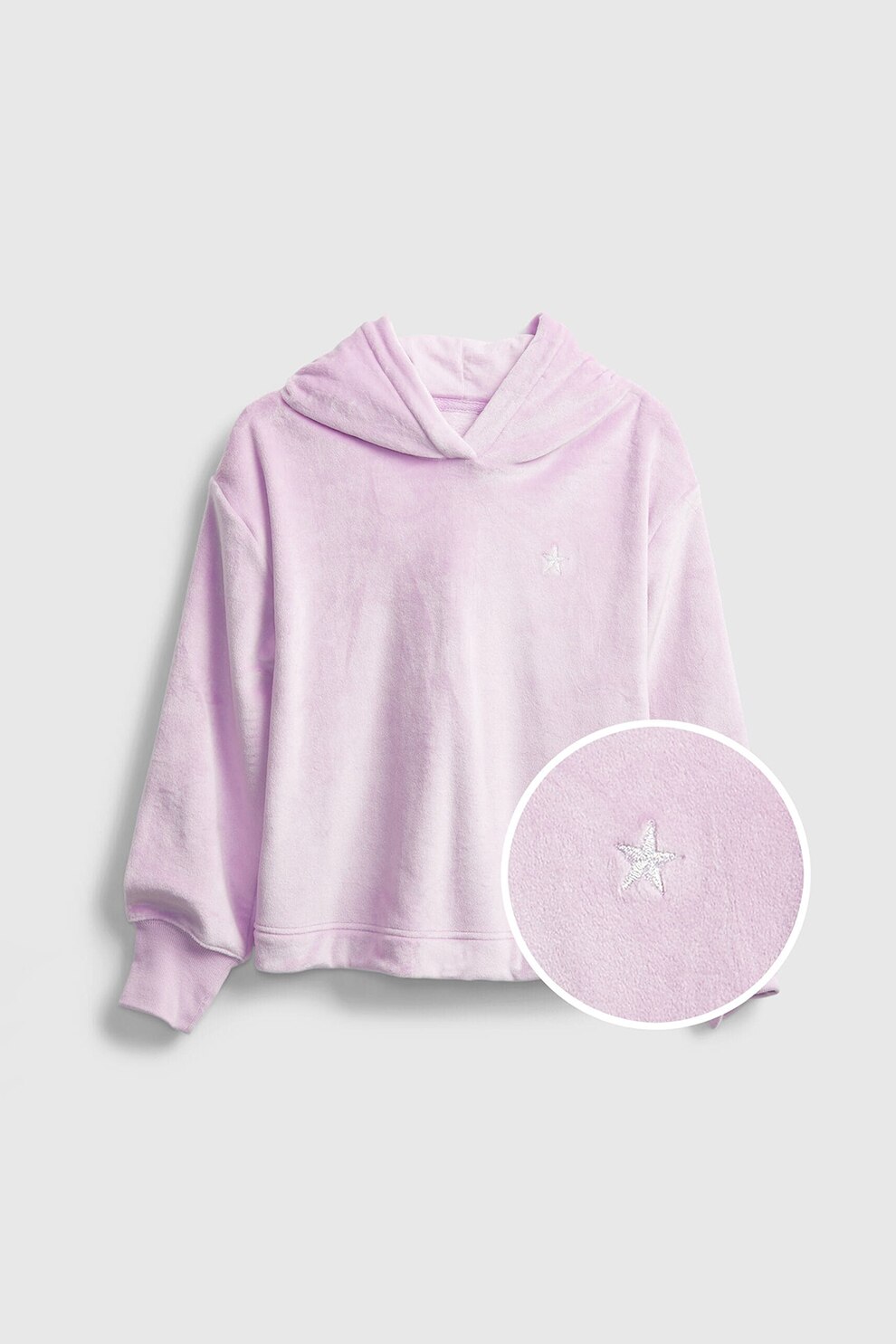 GAP, Hanorac de plus cu broderie pe piept, Lila