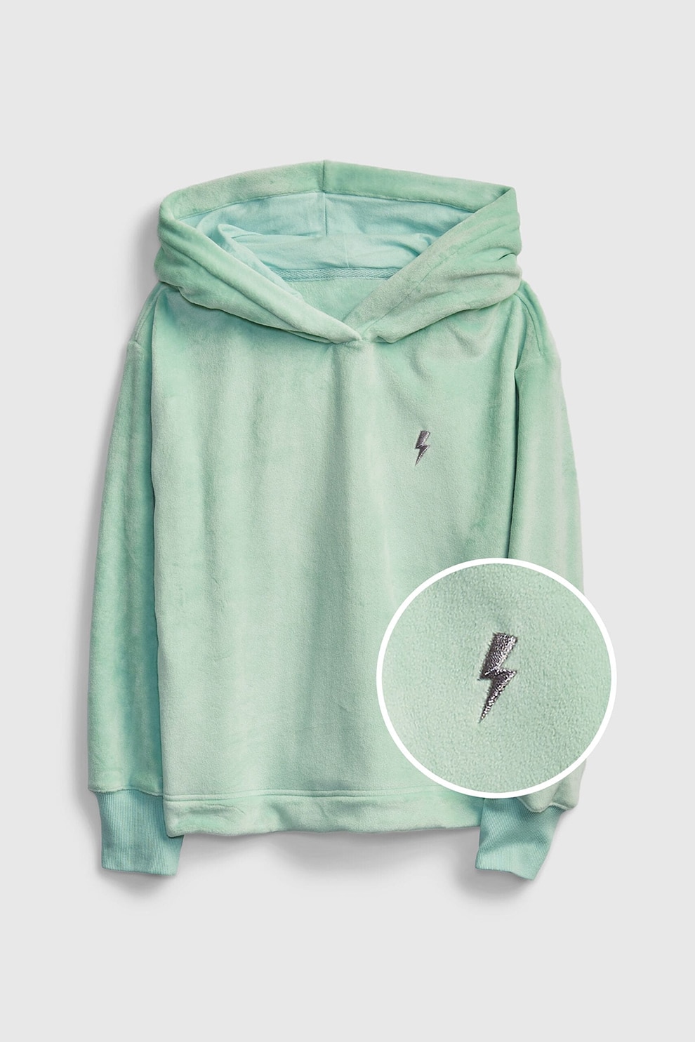 GAP, Hanorac de plus cu broderie pe piept, Verde menta