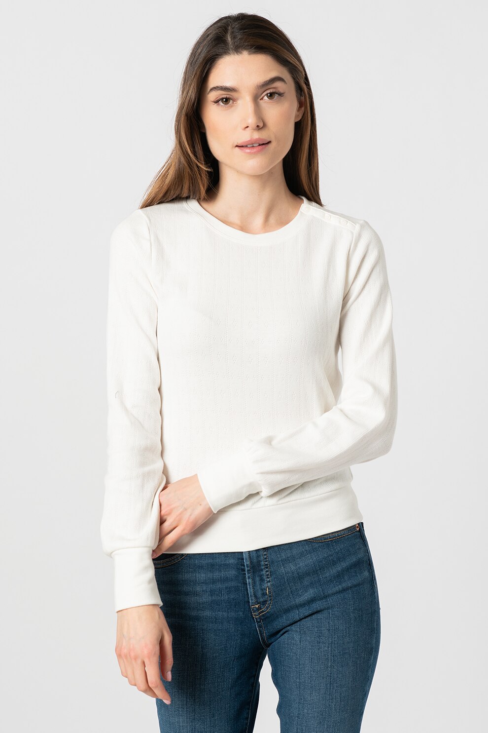 GAP, Bluza cu decolteu la baza gatului 1, Alb