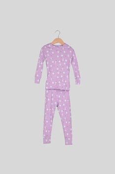 GAP, Pijama de bumbac cu imprimeu, Lila/Alb GAP, Pijama de bumbac cu imprimeu, Lila/Alb
