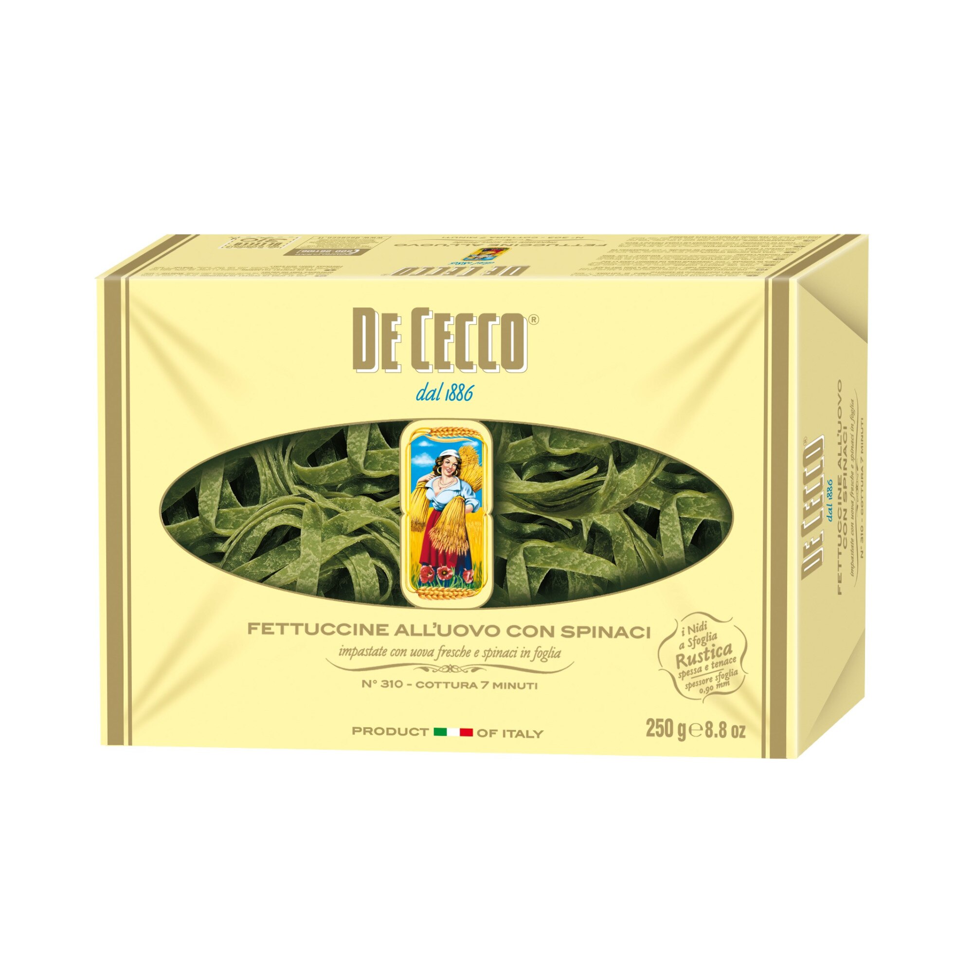 Paste Fettucine cu Spanac si Ou De Cecco 250g