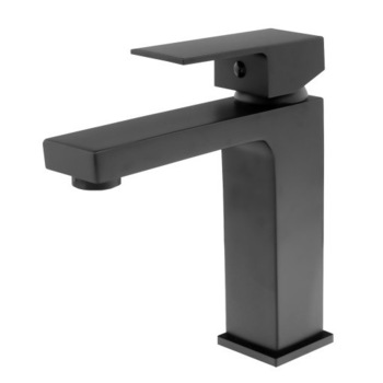 Baterie lavoar cu pipa fixa, negru mat Baterie lavoar cu pipa fixa, negru mat