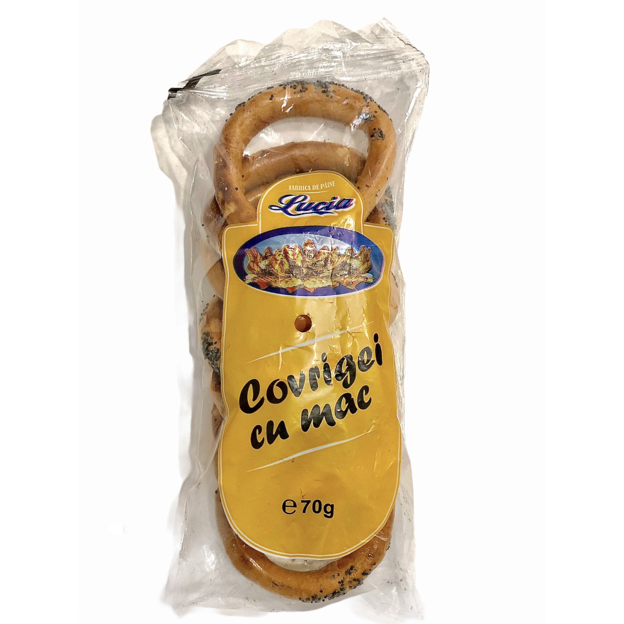 Set 30 bucati covrigei traditionali cu mac, Lucia Pan Prod, cutie, 2.7 kg