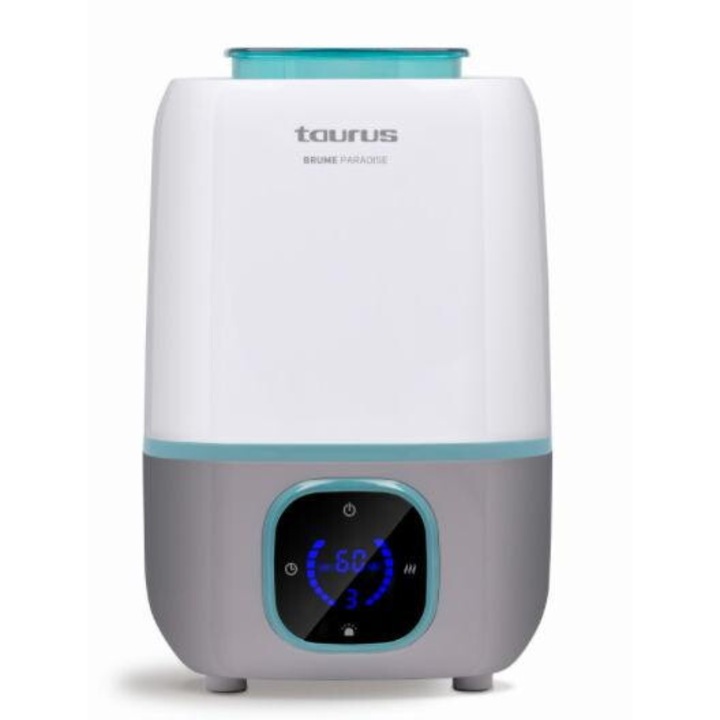 Légnedvesítő Taurus Brume Paradise, Aromaterápia, 25W, Timer 8h, párásítás 285ml/h, digitális, 3l, 3 kibocsátási fokozat, LED kijelző