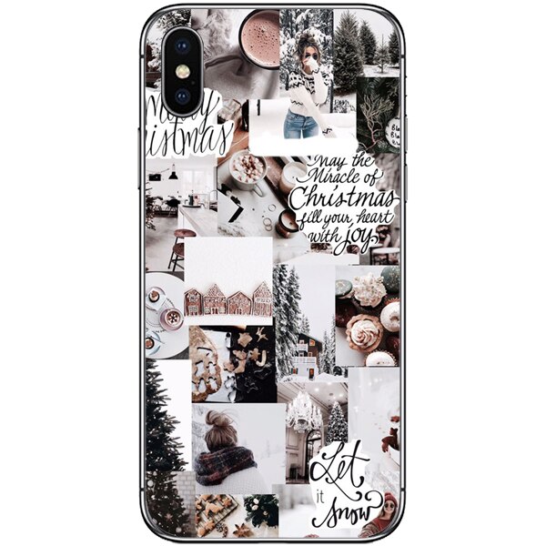 Husa din Silicon, Craciun Let It Snow pentru iPhone X, Multicolor