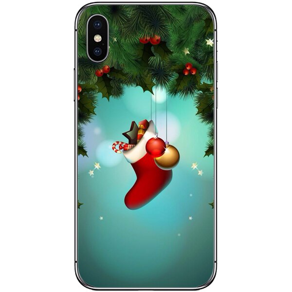 Husa din Silicon, Craciun Let's Celebrate pentru iPhone X, Multicolor