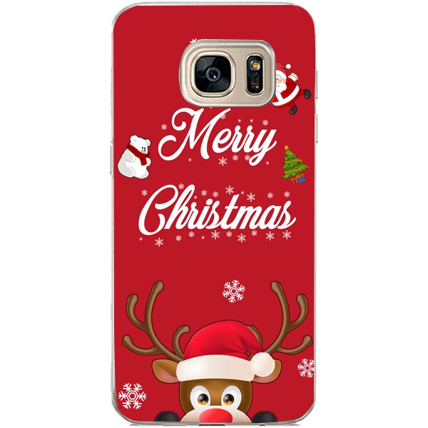 Husa din Silicon, Craciun Merry Christmas pentru Samsung Galaxy S7 Edge, Multicolor