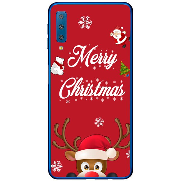 Husa din Silicon, Craciun Merry Christmas pentru Samsung Galaxy A7 (2018), Multicolor