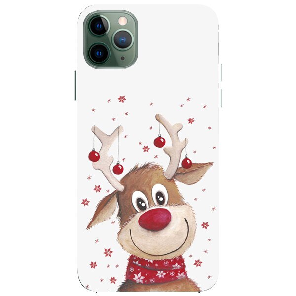 Husa din Silicon, Craciun Rudolph pentru iPhone 11 Pro Max, Multicolor