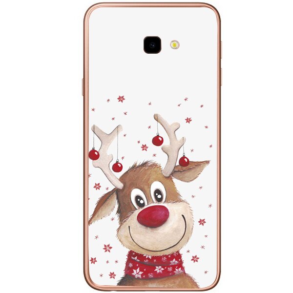 Husa din Silicon, Craciun Rudolph pentru Samsung Galaxy J4 Plus, Multicolor