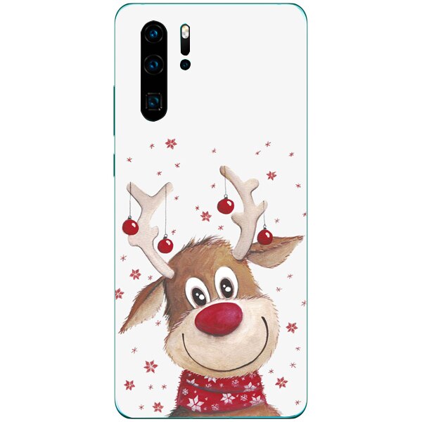 Husa din Silicon, Craciun Rudolph pentru Huawei P30 Pro, Multicolor