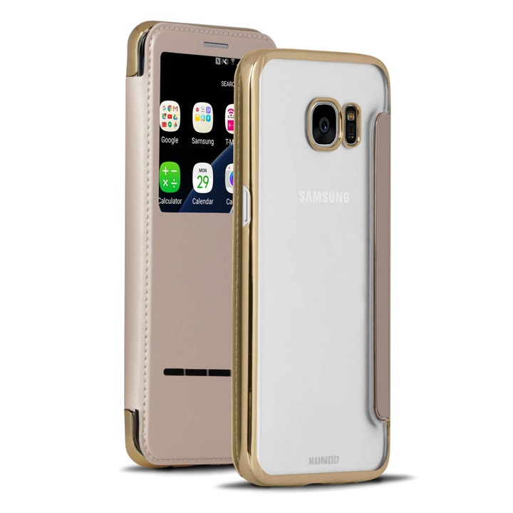 Husa pentru Samsung Galaxy S7, Plastic, Auriu