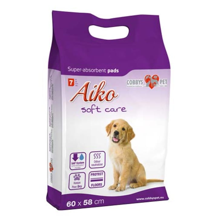 Кучешки пелени Aiko, Soft Care, 60 х 58 см, 7 броя