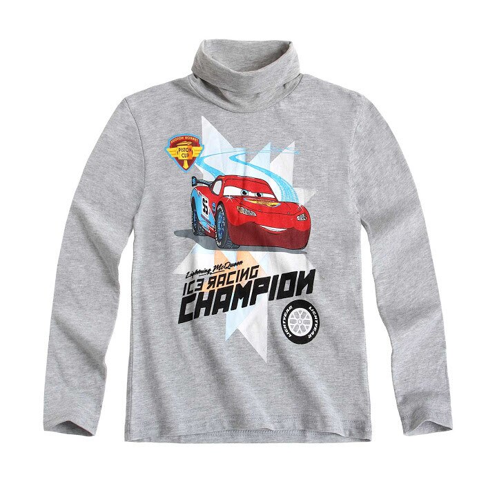 Bluza cu guler intors Disney Cars gri deschis, 116 cm, 6 ani