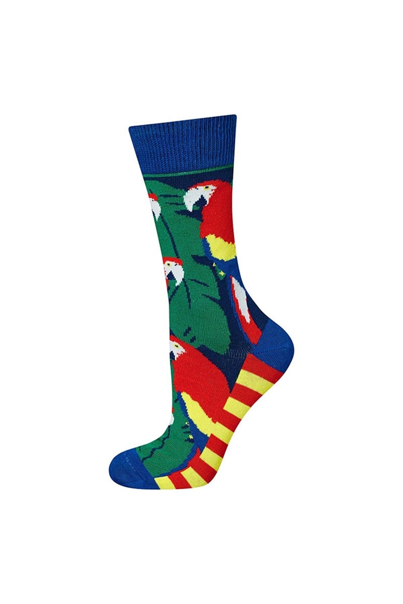 Sosete dama, Soxo, cu imprimeu, Parrots, multicolor, 35-40