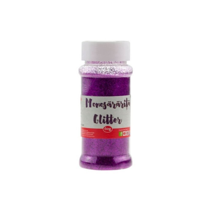 Pudra Glitter Monosararita DACO, Cantitate 60 g, Culoare Mov