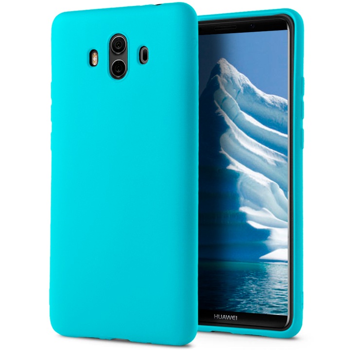Husa de protectie pentru Huawei Mate 10, Silicon, Turcoaz
