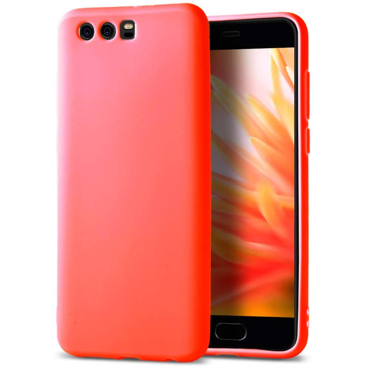 Husa ultra-subtire de protectie pentru Huawei P10, United Case, TPU, Rosu mat