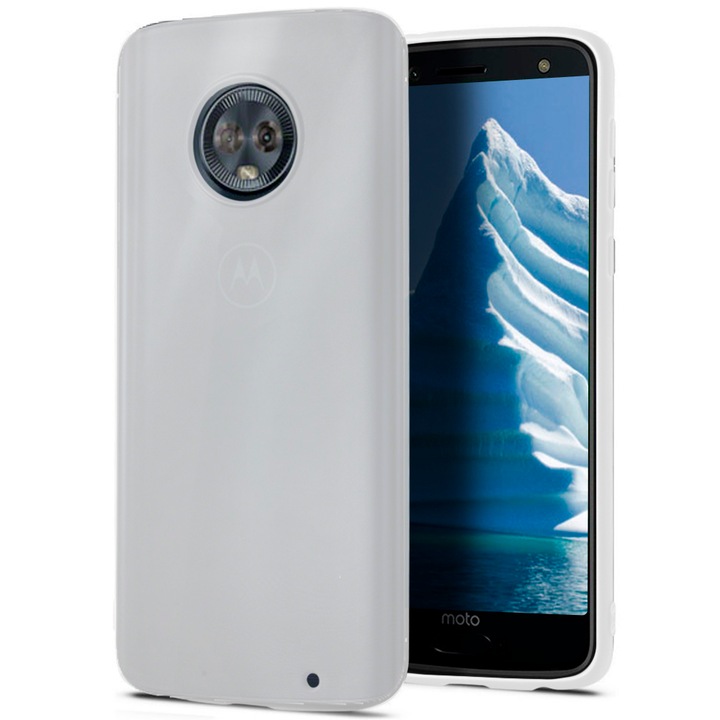 Husa ultra-subtire de protectie pentru Motorola Moto G6, TPU, Alb transparent