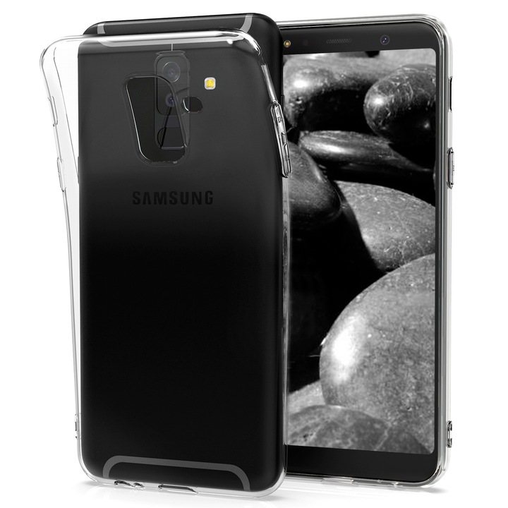 Husa de protectie ultra subtire Pentru Samsung Galaxy A6 Plus (2018), Din TPU, Transparent
