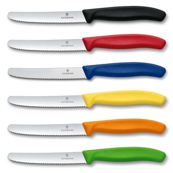 Set 6 cutite cu lama zimtata 11cm Victorinox Swiss Classic multicolor Set 6 cutite cu lama zimtata 11cm Victorinox Swiss Classic multicolor