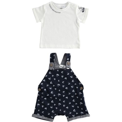 Compleu baieti Ido alb/bleumarin